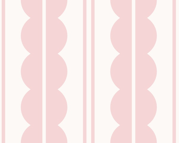 Scallops and stripes - cotton candy pink