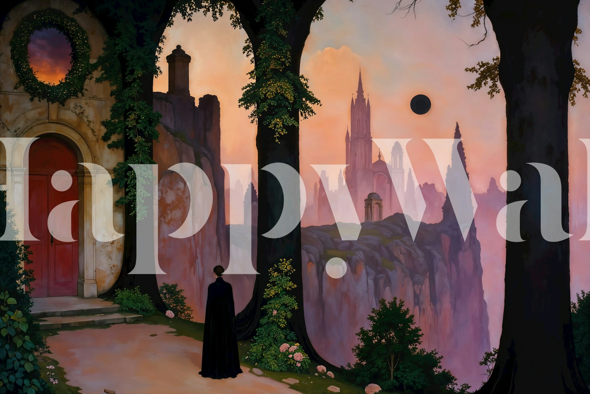 Mystical Sunset Vista tapet i ett rum