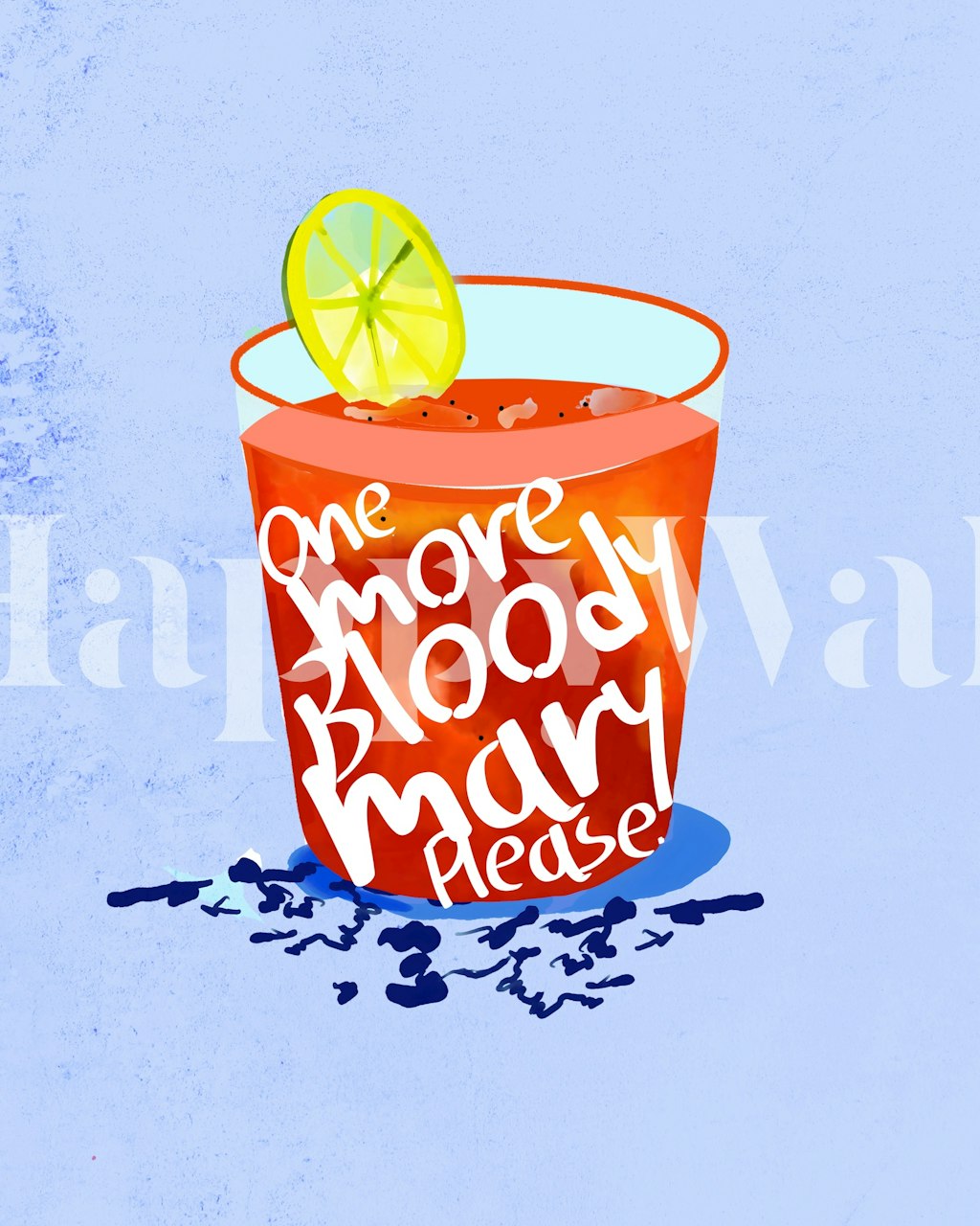 Bloody Mary wallpaper design on a wall