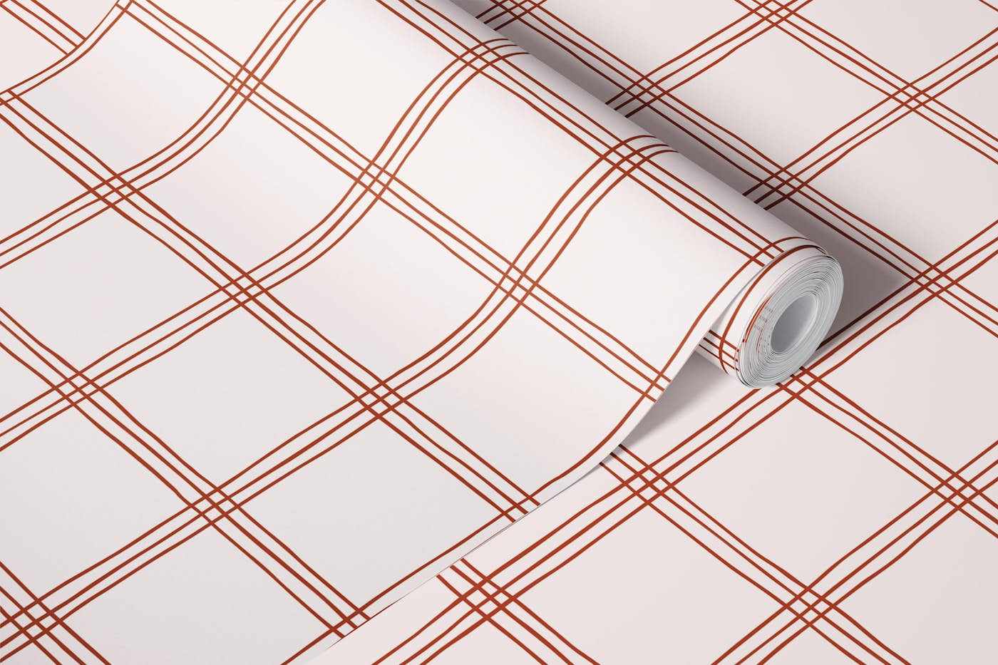 Modern Grid Aesthetic Boho Brown wallpaper roll