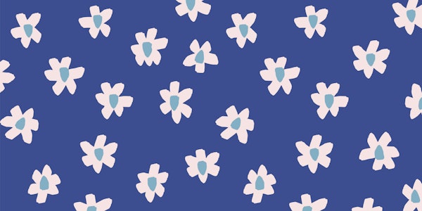 Large Floral Blossoms - Cobalt Blue