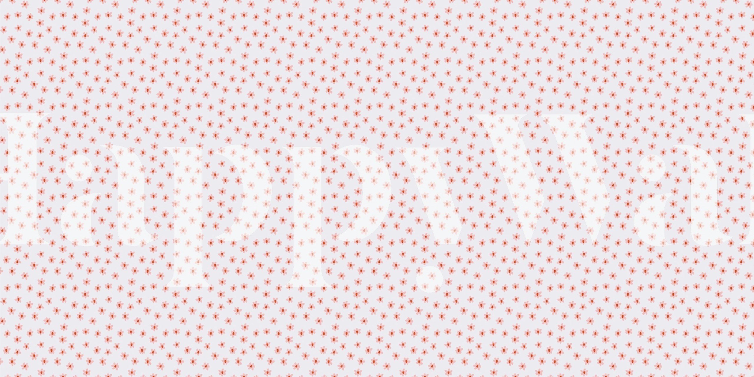 Small floral blossoms wallpaper in room setting