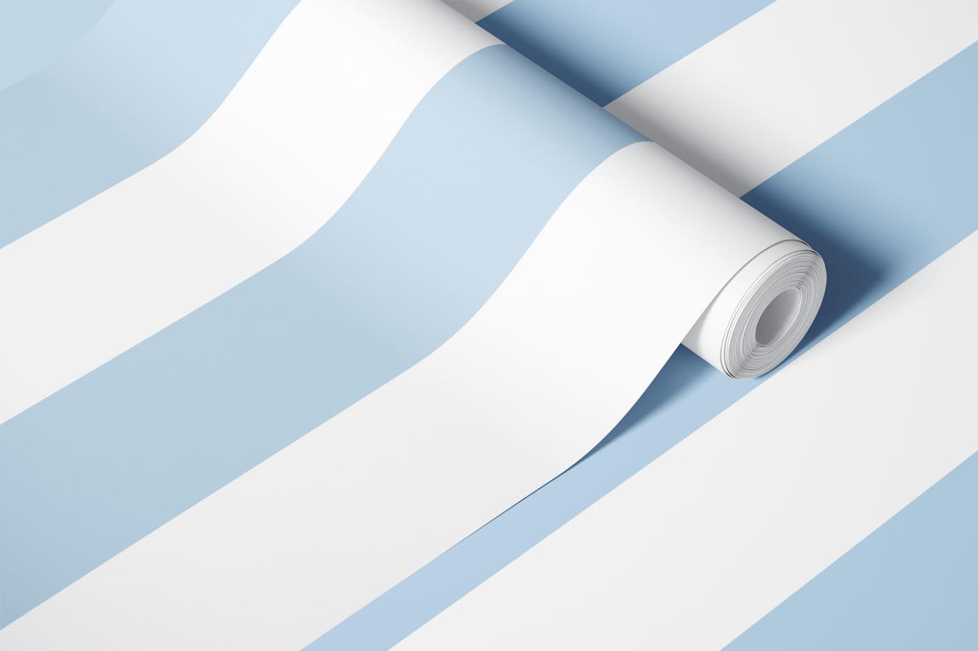 Air Blue and White Stripes - Wide wallpaper roll