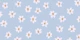 Small Floral Blossoms - Blue and Beige