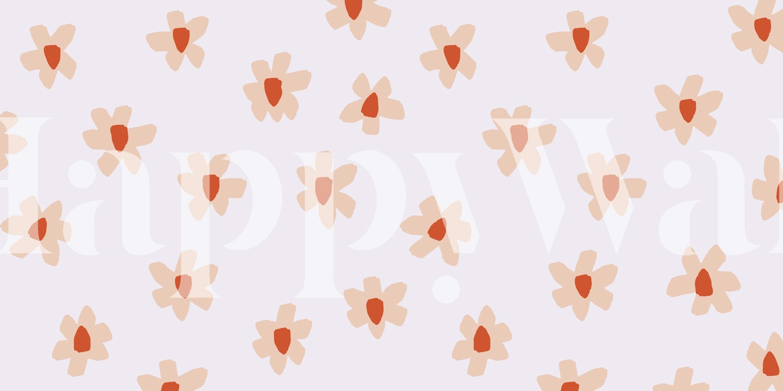 Wallpaper featuring large pink and red floral pattern