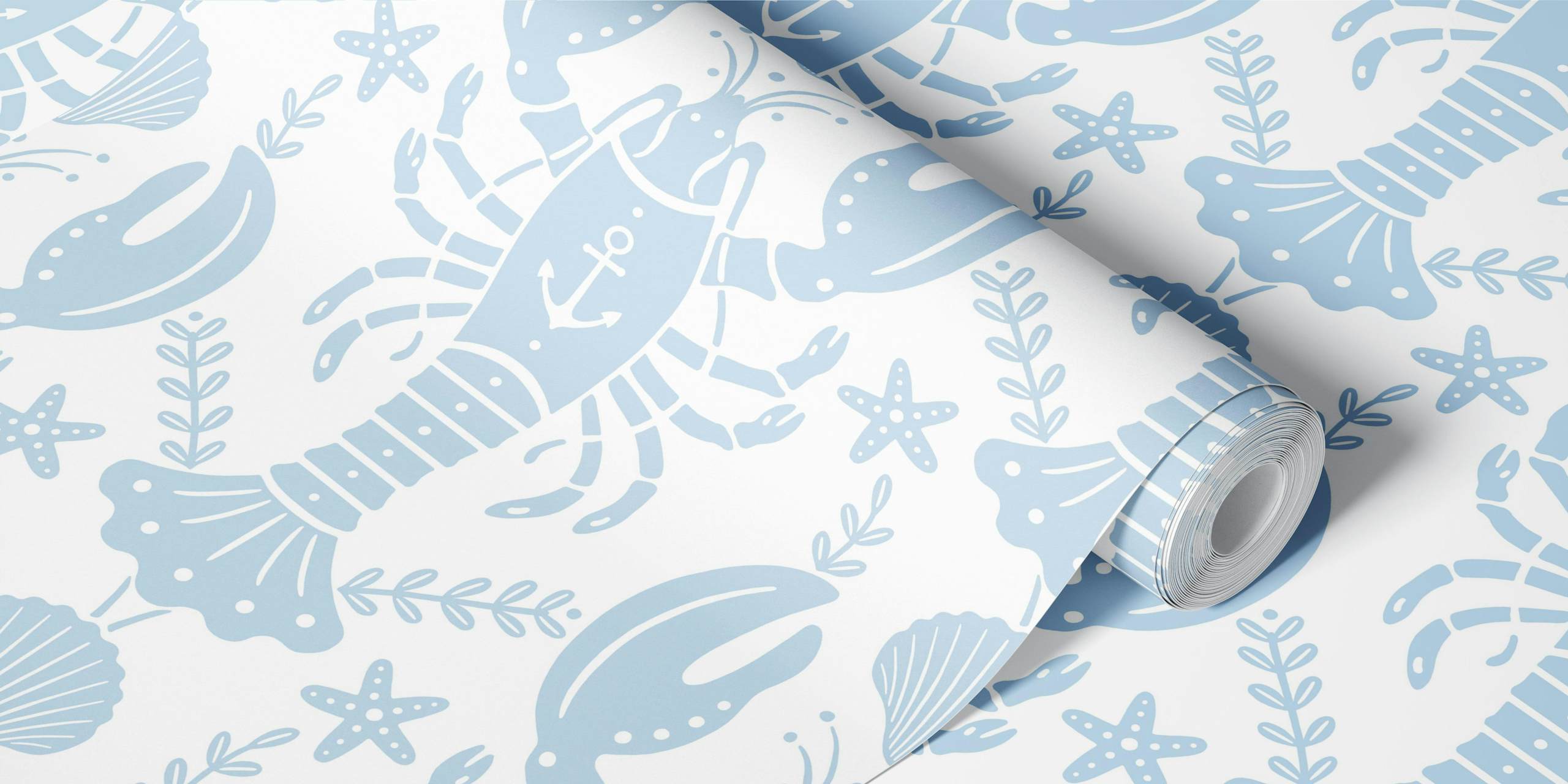 Dizajn tapete Air Blue Lobster with Anchor