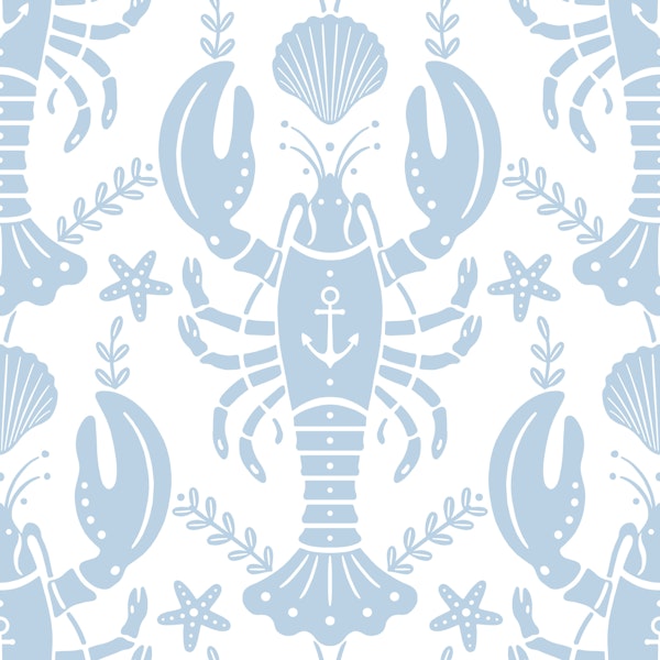 Air Blue Lobster with Anchor 2 - Large