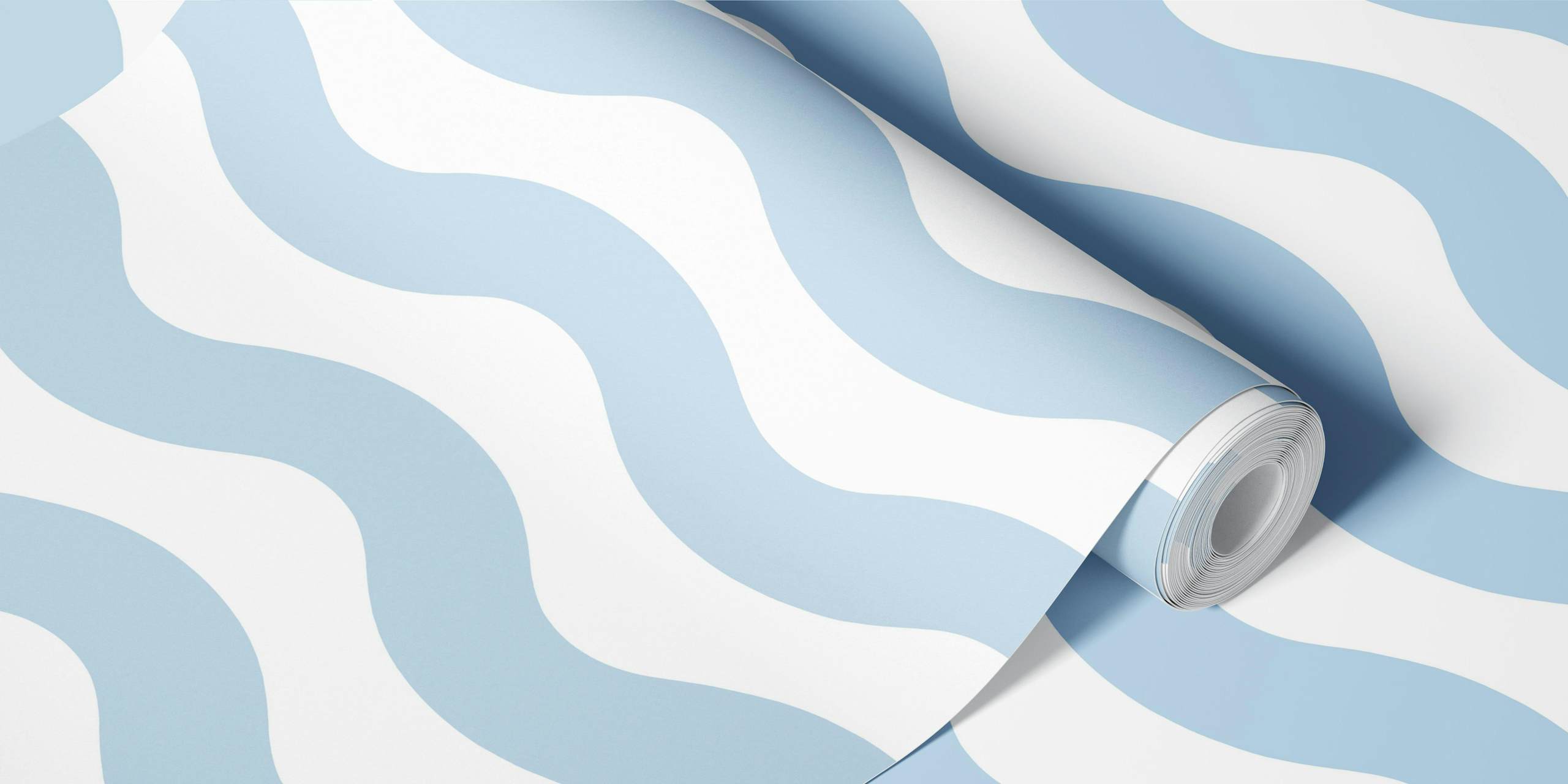 Air Blue og White Coastal Waves 1 tapet i en rumindstilling