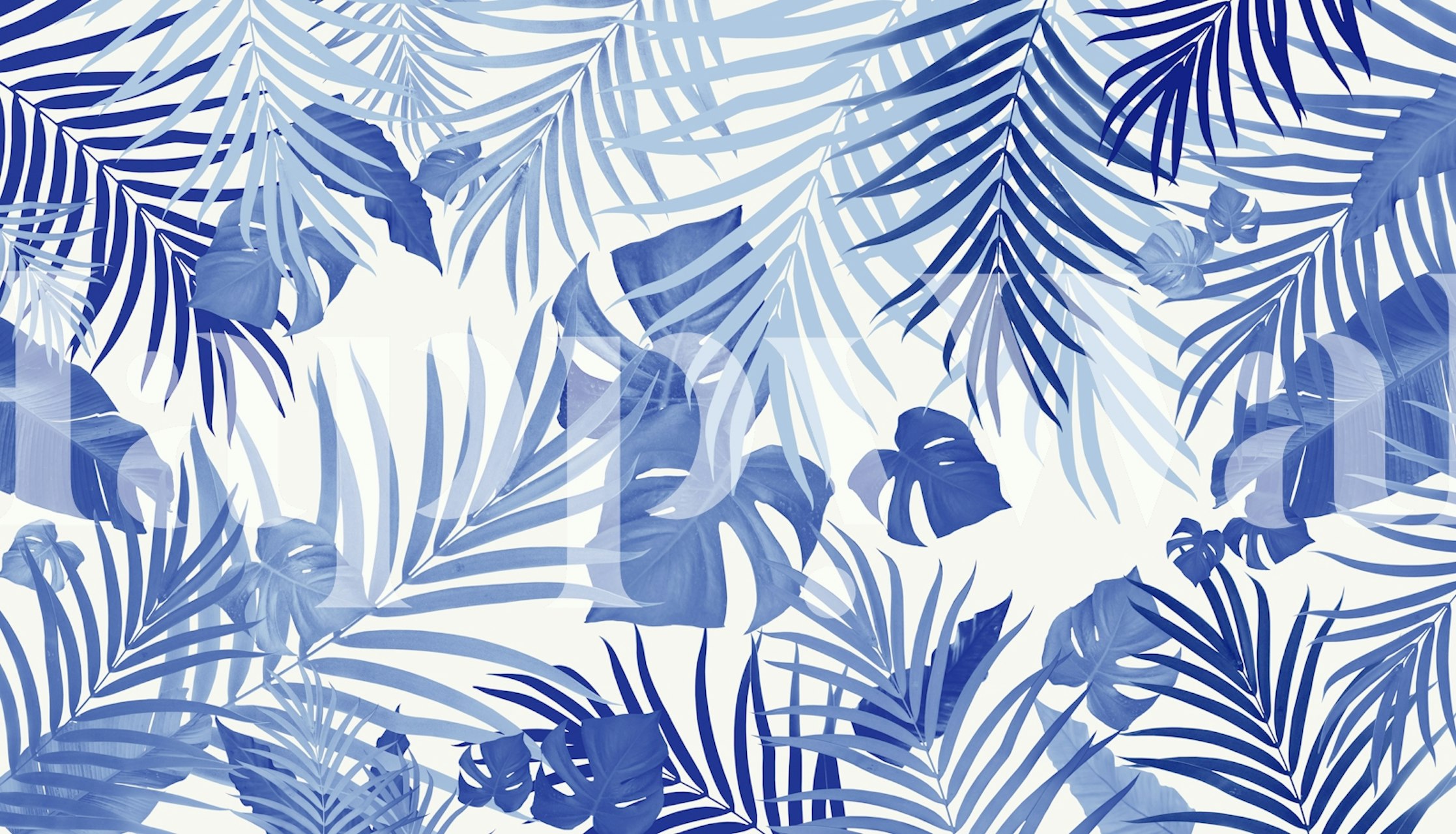 Tropical Jungle Leaves wallpaper in a room
