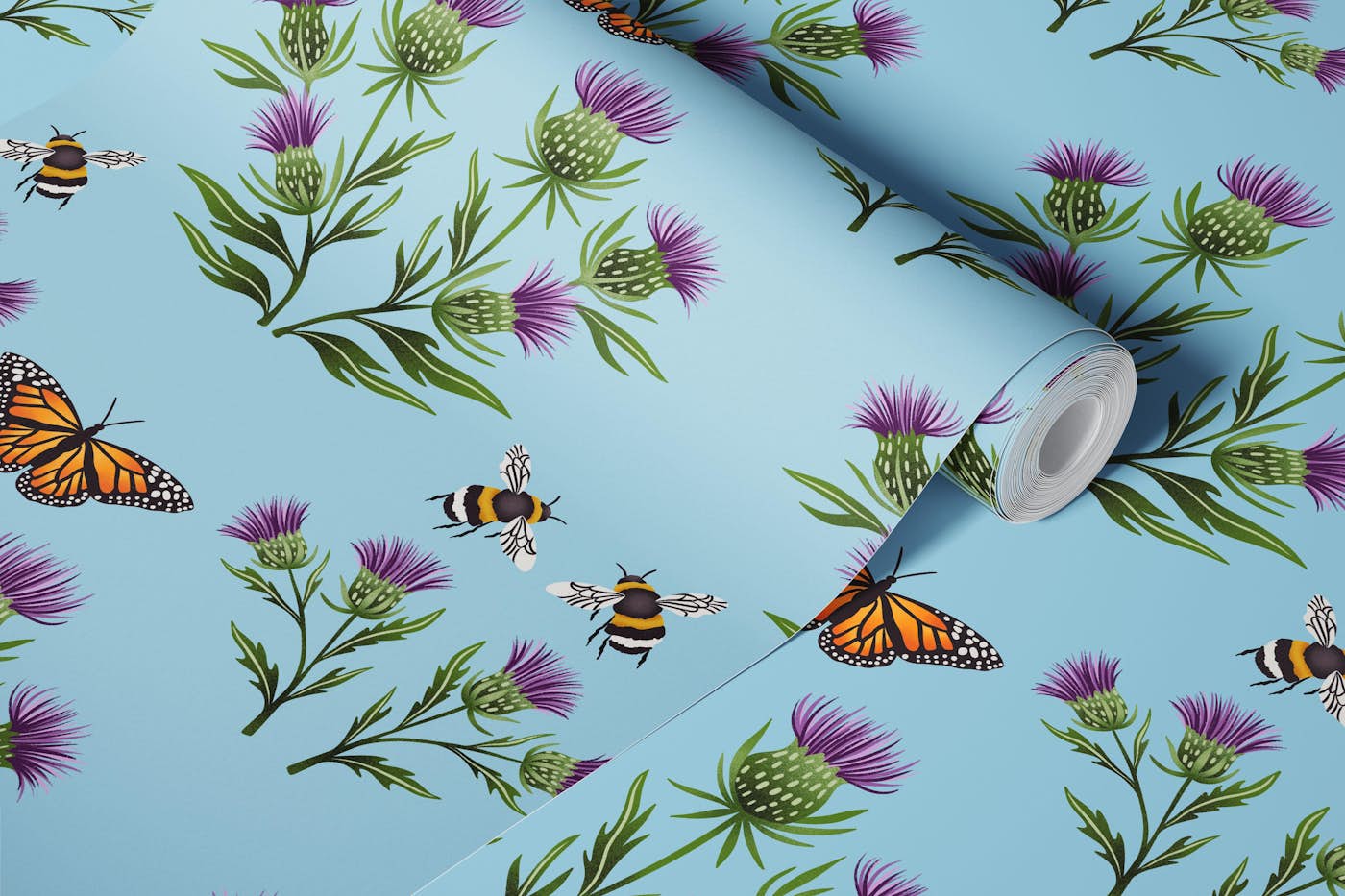 Meadow Monarch Charm wallpaper roll