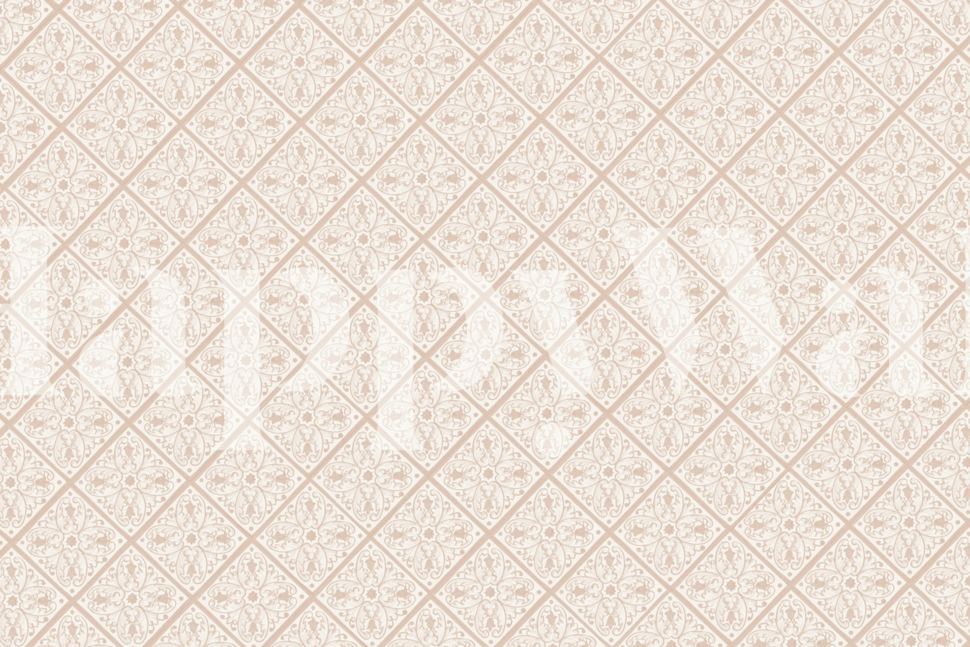 Carta da parati Beige Spanish Tiles Pattern in una stanza