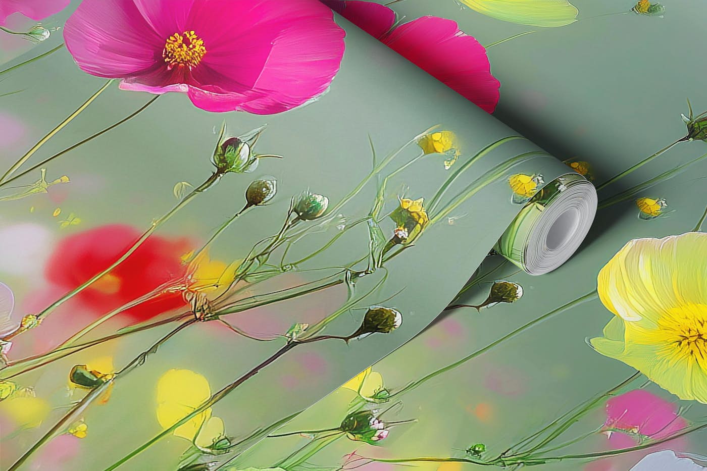 Summer Blossom Meadow wallpaper roll