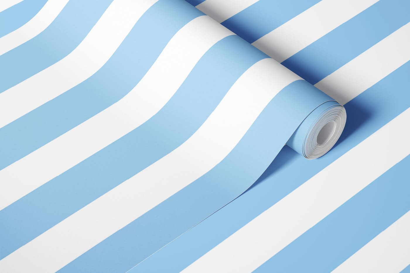 Sky Blue Stipes wallpaper roll
