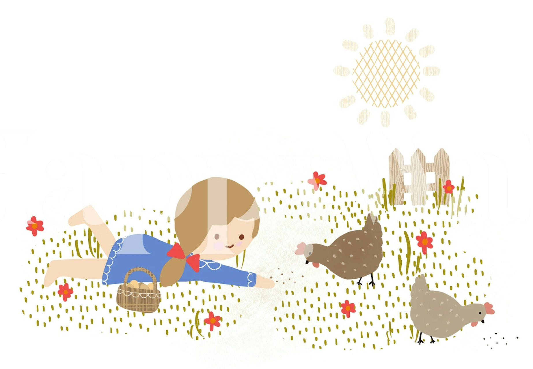 Childhood on the farm wallpaper design
