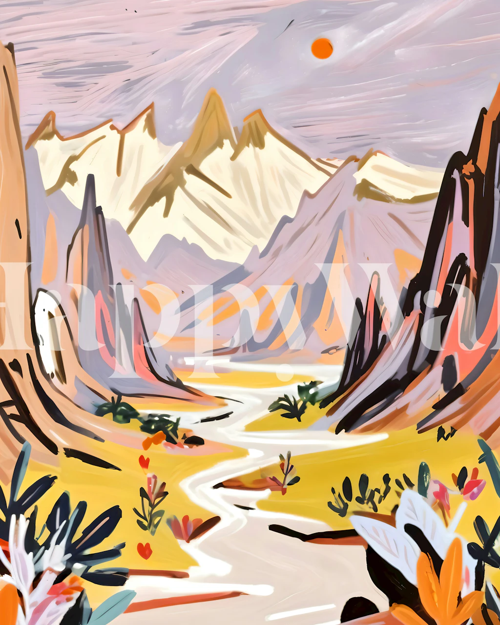 Lavender Mountains tapet i et rom