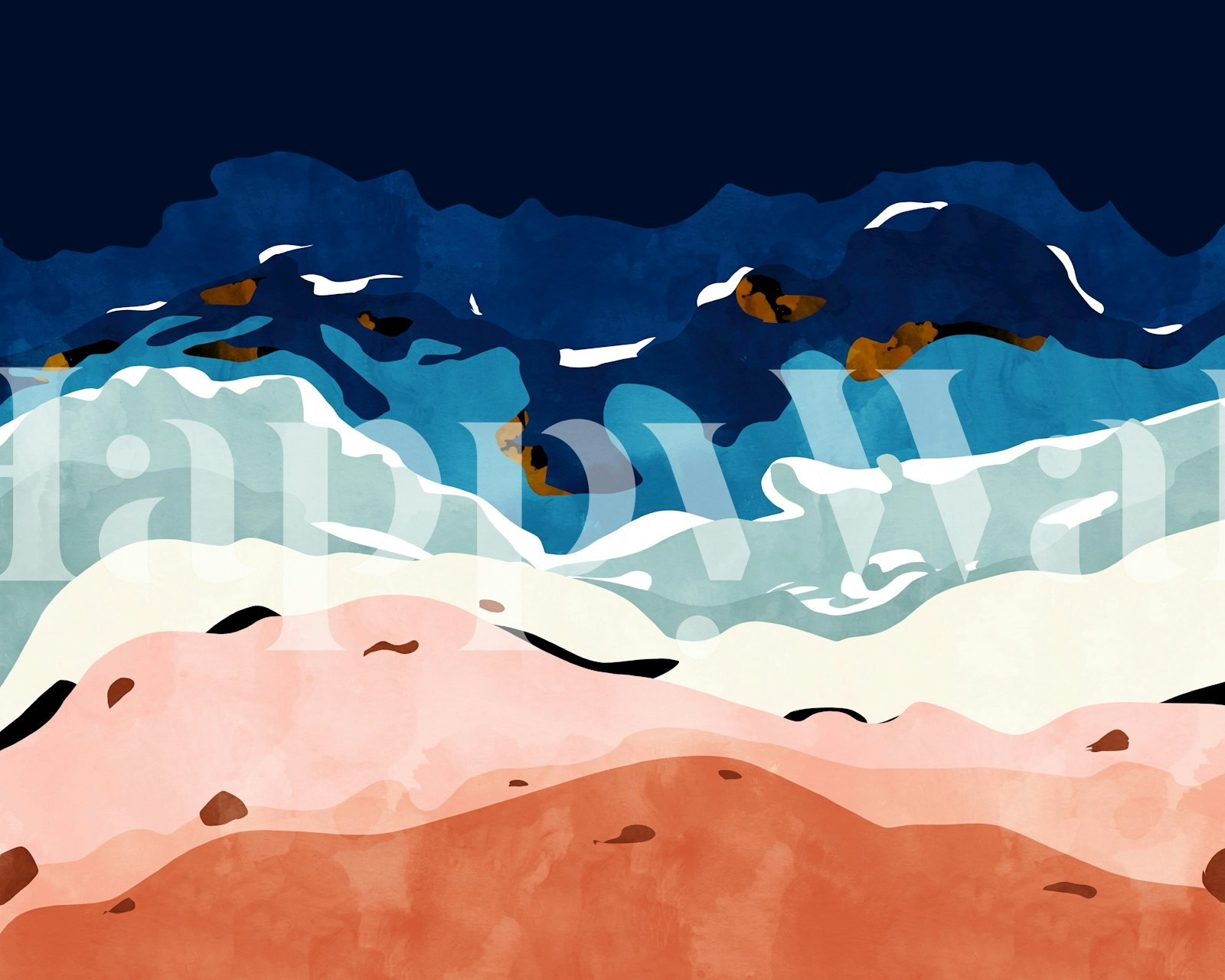 Ocean Heart wallpaper in a stylish room