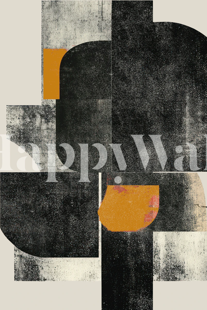 Geometric patterns with black and gold shapes wallpaper