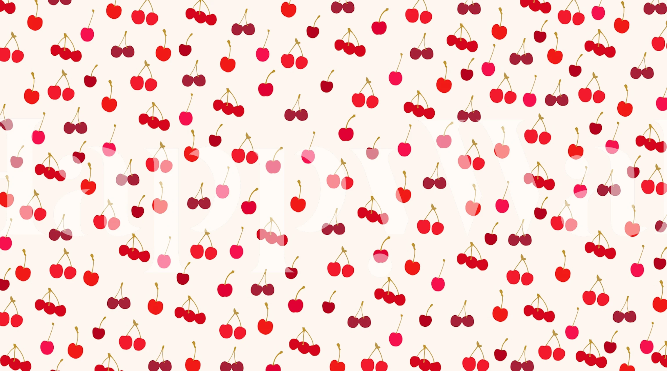 Tapeta Cherries pattern w pokoju