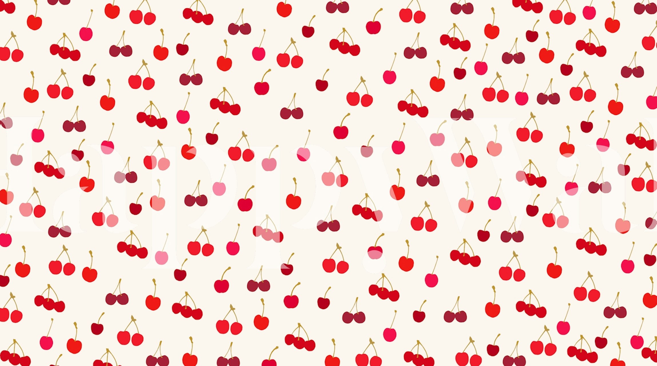 Ταπετσαρία Cherries pattern σε ένα δωμάτιο