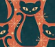 Mid Century Cat - on Autumn orange