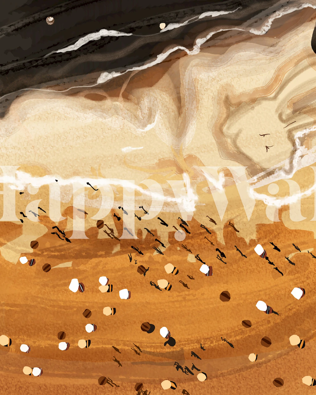 Coffee Beach wallpaper in a room setting