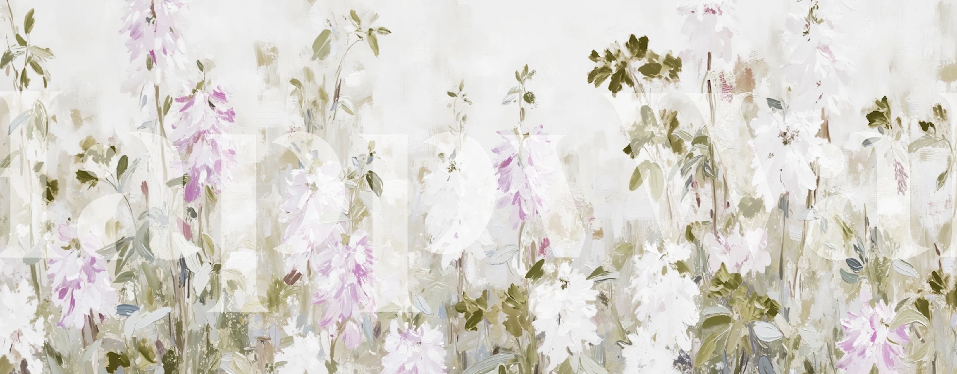 Blomstra tapet med rosa og hvite blomster