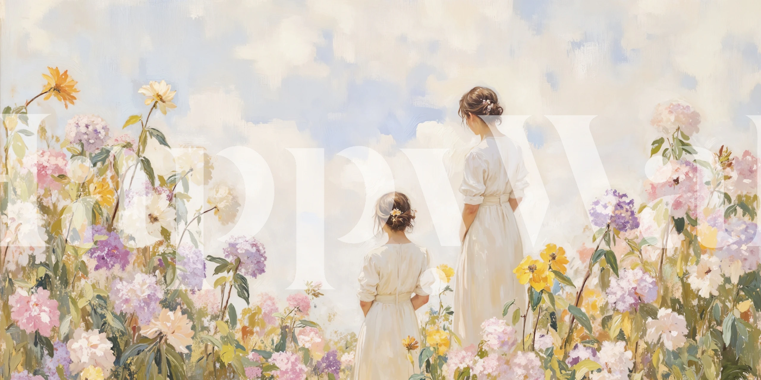 Summer Floral Serenity wallpaper in a room