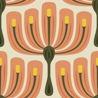 Blooming Vintage Vibes in Peach - S carta da parati