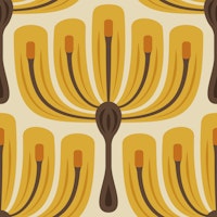 Blooming Vintage Vibes in Yellow - L carta da parati
