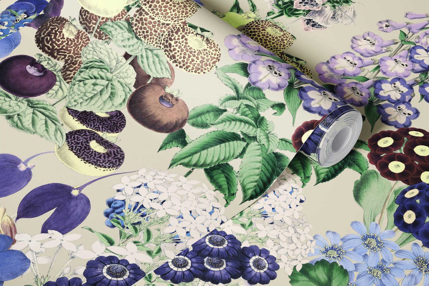 Blue Floral Symphony wallpaper roll