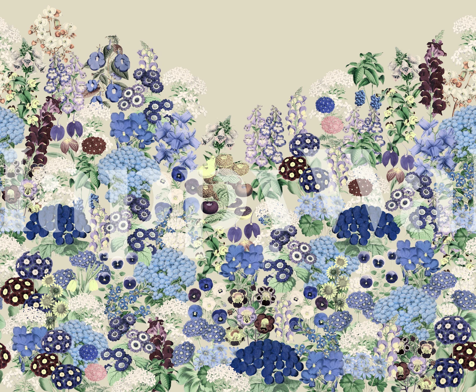 Tapeta Blue Floral Symphony u sobi