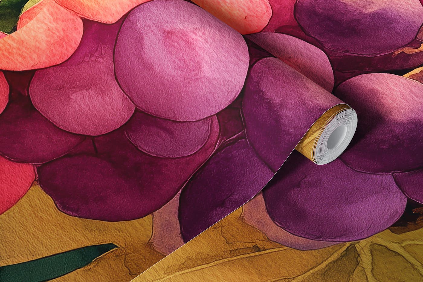 Autumn Vineyard Watercolor wallpaper roll