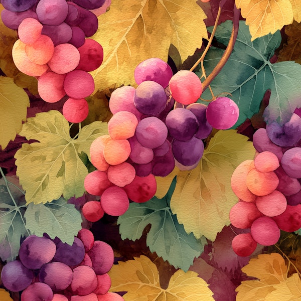 Autumn Vineyard Watercolor