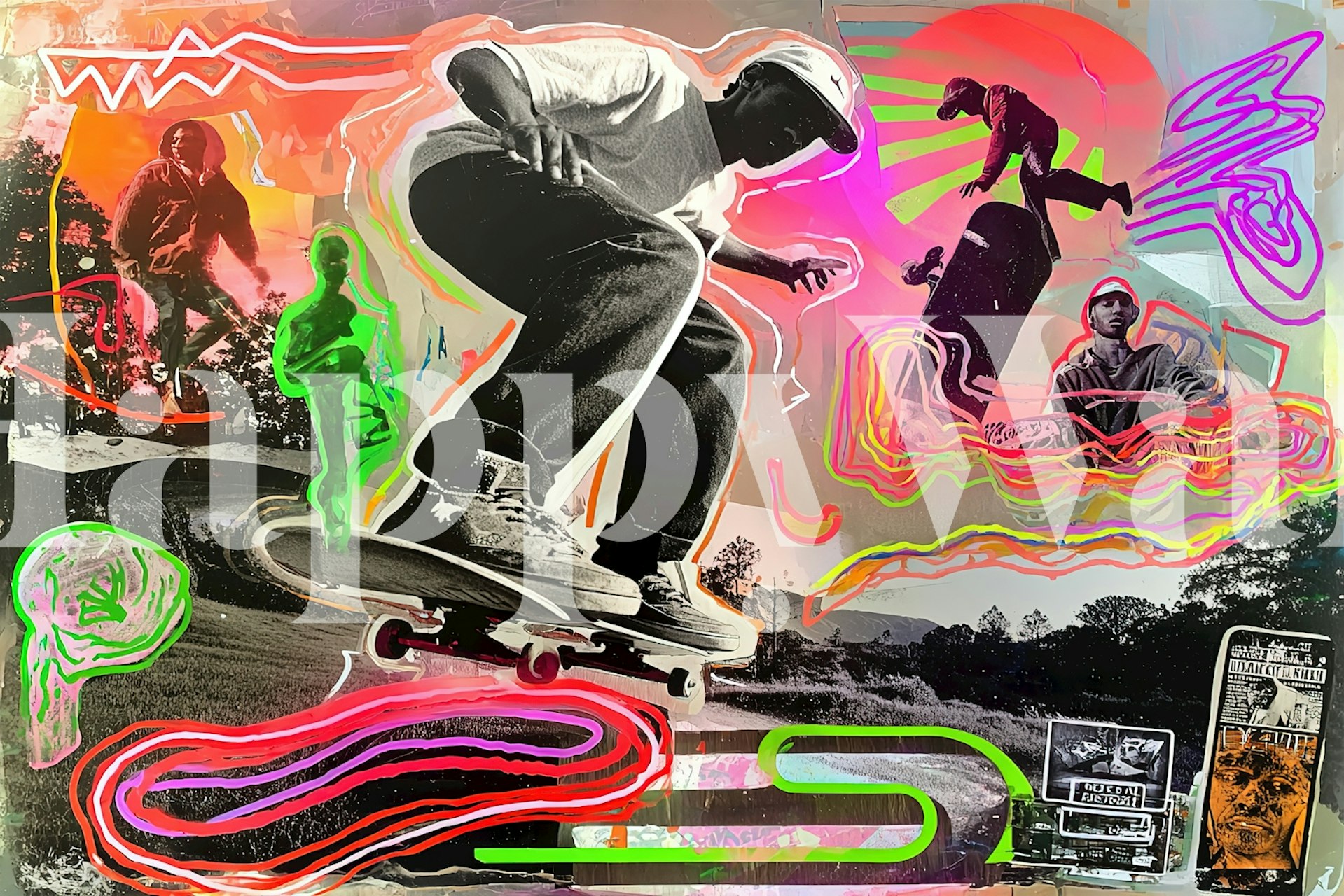 Teen 90s Culture wallpaper in a room setting