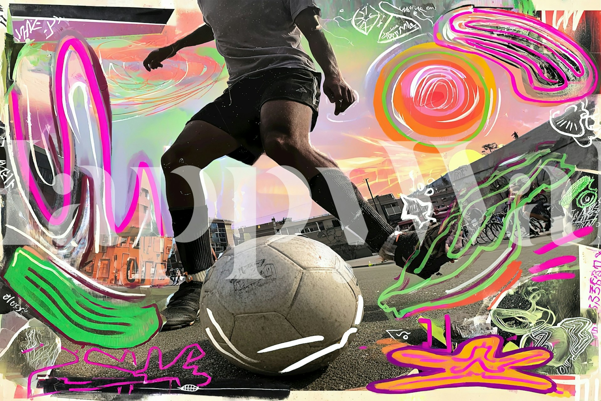 Teen 90s Culture-tapetti huoneessa