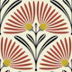 Art-Deco Daisy Harmony in Red - S