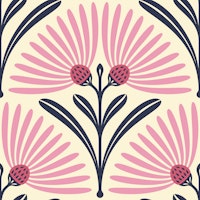 Art-Deco Daisy Harmony in Pink - L papiers peint