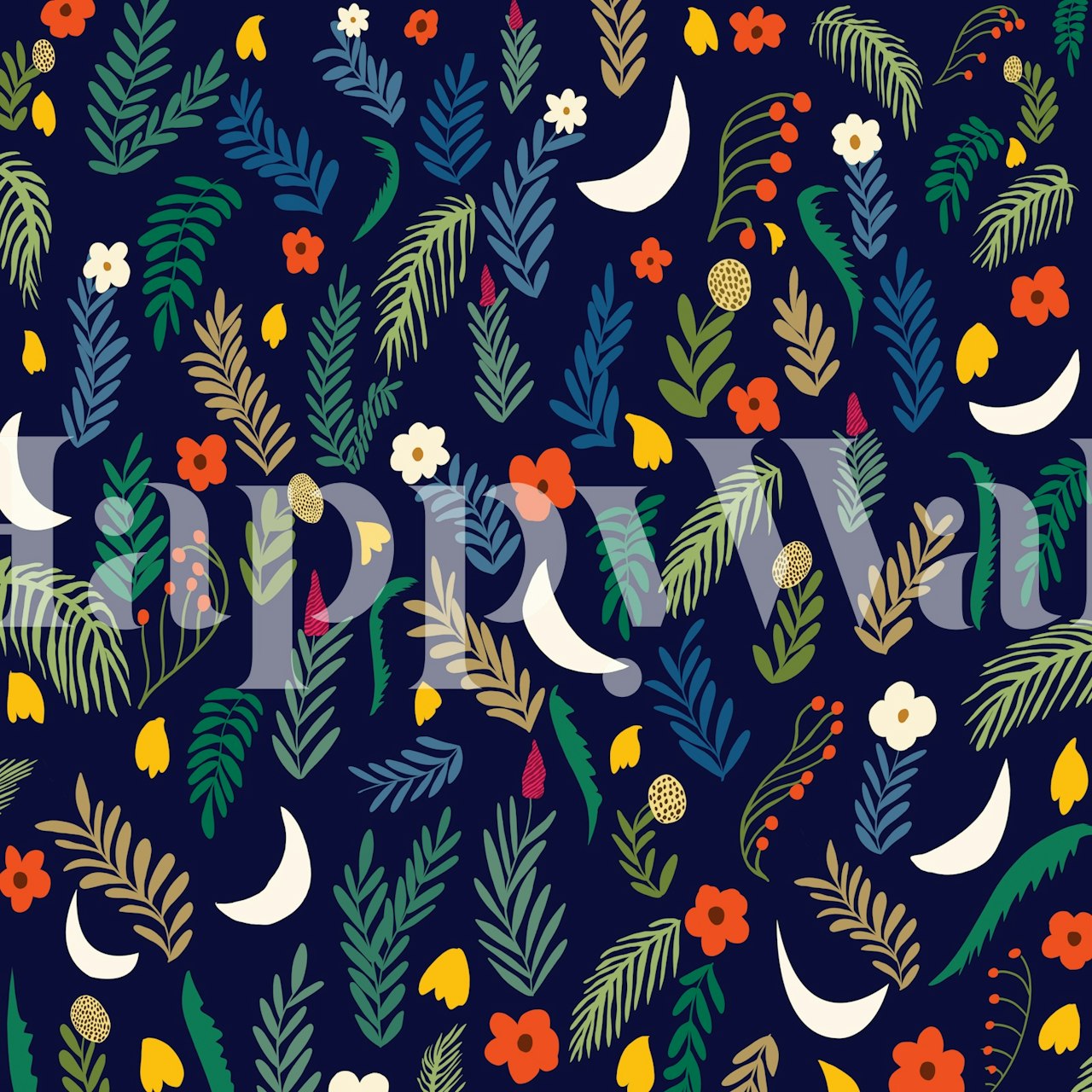 Moon Garden wallpaper displayed in a room