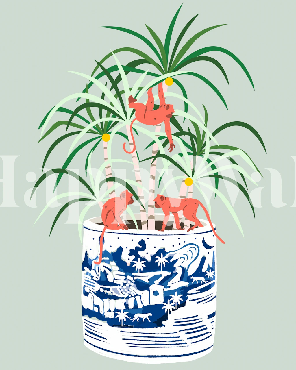 Tropical Bonsai tapeta u sobi