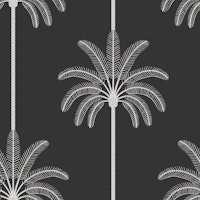 Boho Palm Trees Off White On Black ταπετσαρία