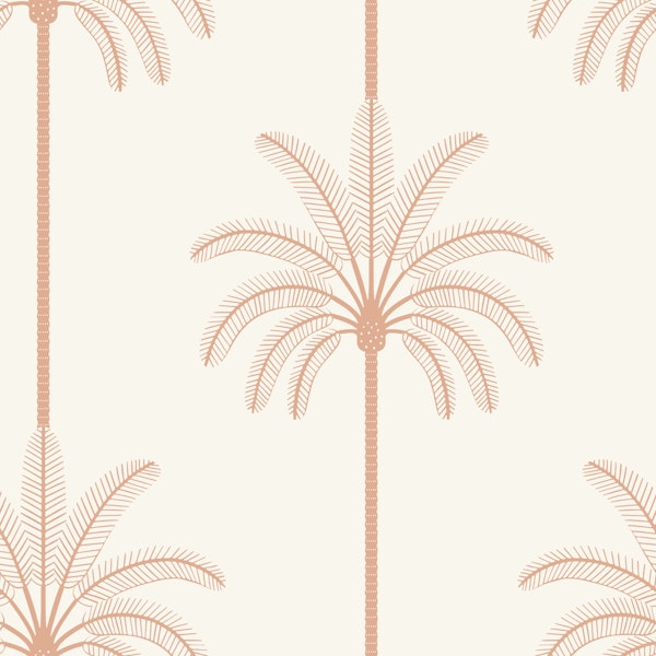 Boho Palm Trees Peach Fuzz On White
