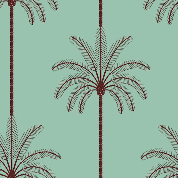 Boho Palm Trees Chocolate On Turquoise