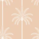 Boho Palm Trees Bone White On Pastel Orange