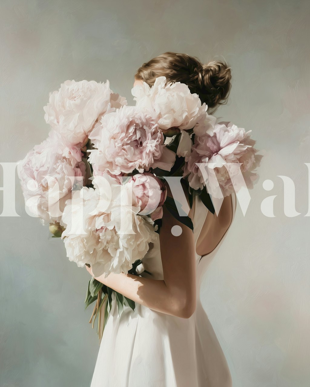 Ταπετσαρία Gentle Peony Hug σε ένα δωμάτιο
