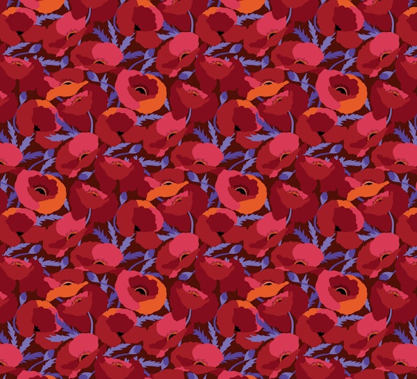 Fiery Poppy Fields Mural