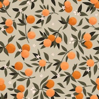 Orange Blossom - Khaki papiers peint