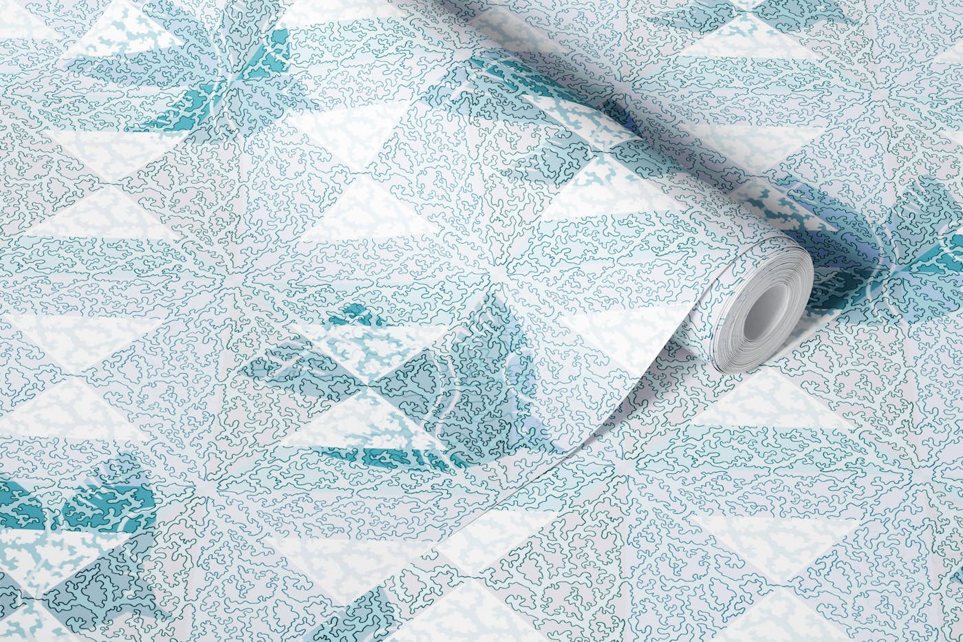 Blue Bird Mosaic wallpaper roll