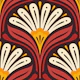 Art Deco Daisy Bloom in Red Yellow - S