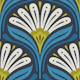 Art Deco Daisy Bloom in Blue Green - L