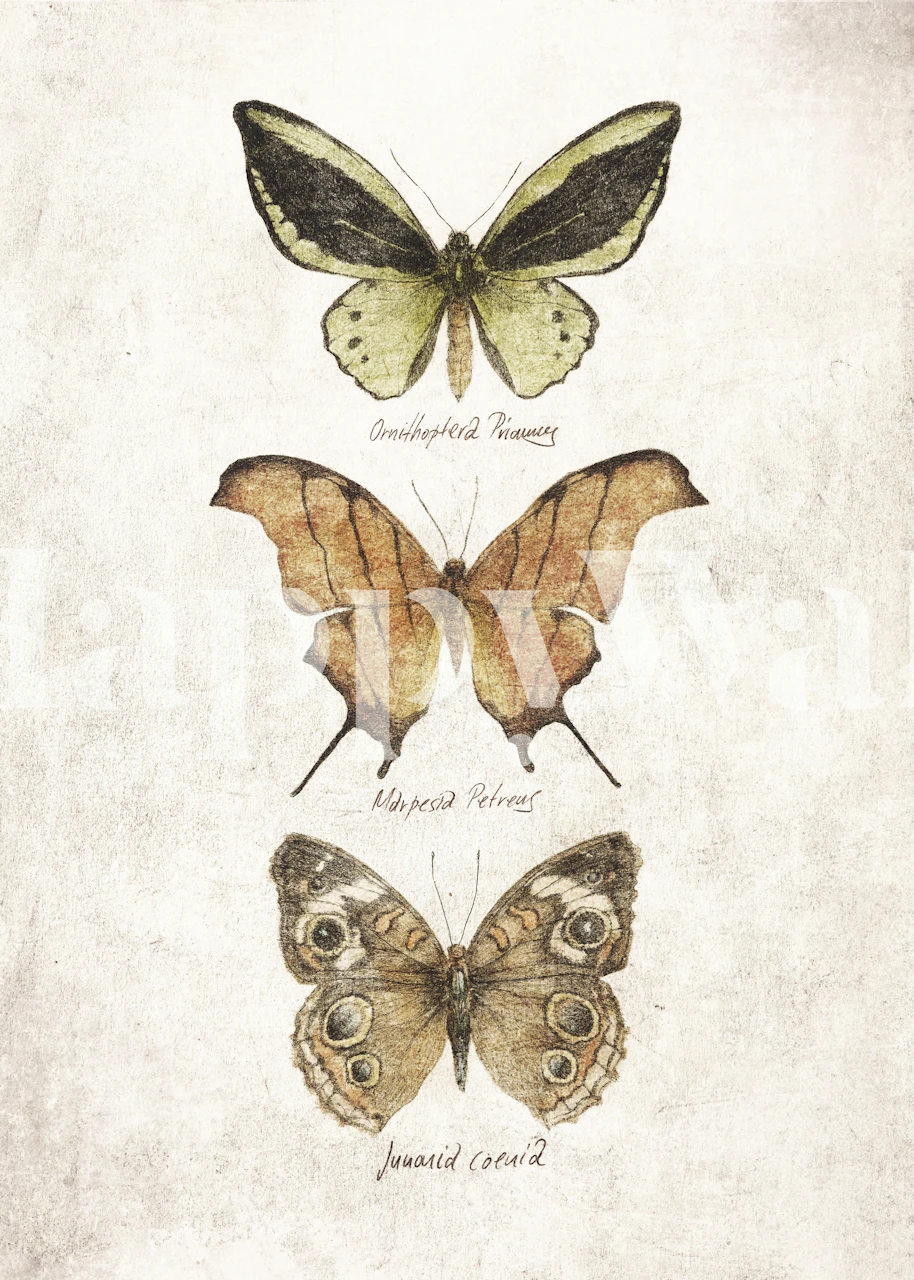 Butterflies VI design de papel de parede no quarto